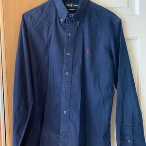 Men's Ralph Lauren "M" navy button-down